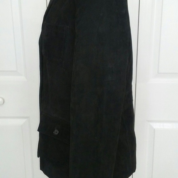 STYLE & CO SUEDE LEATHER Black JACKET blazer Coat - Picture 4 of 6
